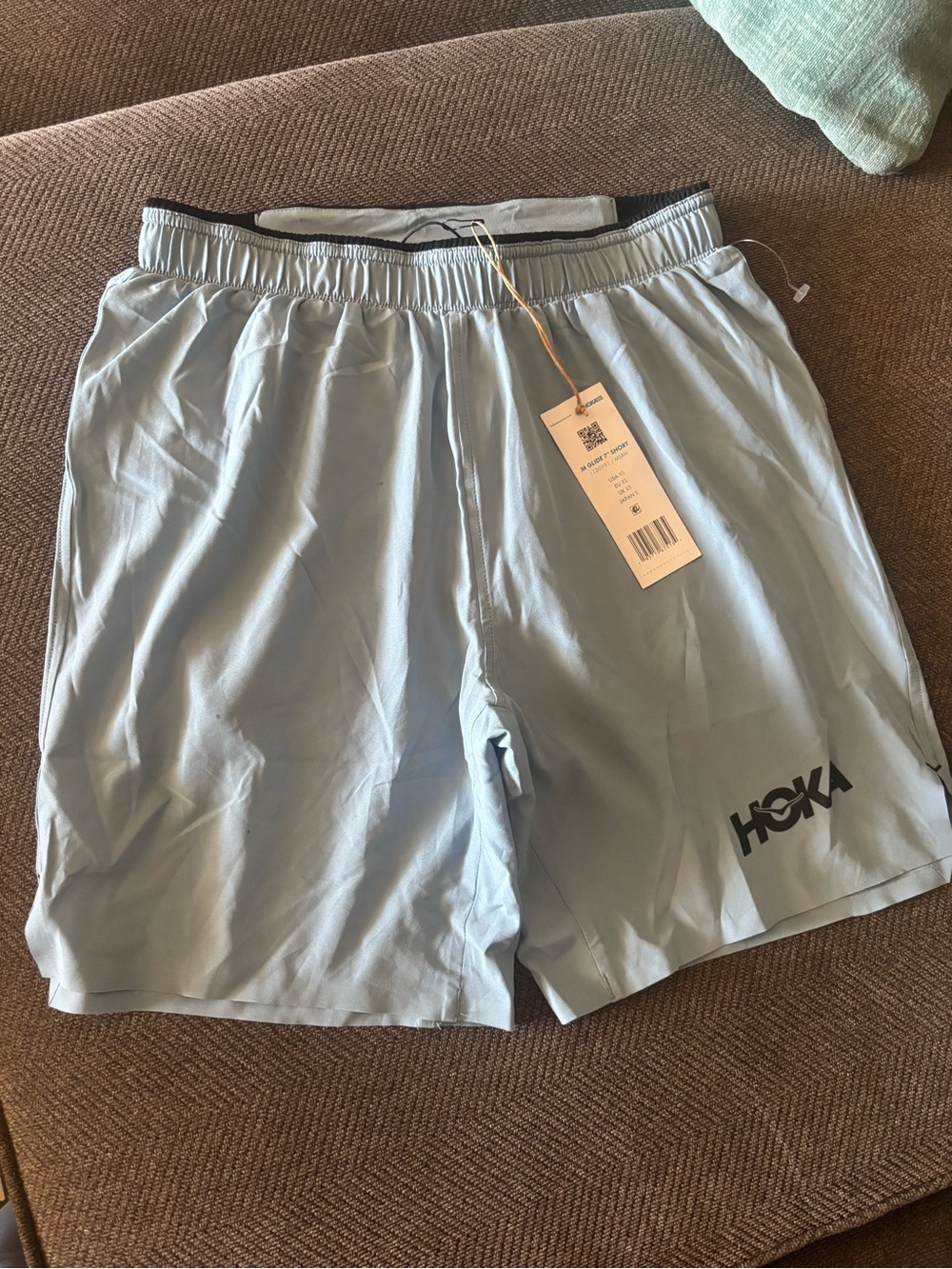 Hoka One One Black and Light Blue Running Shorts sz xs fit small women’s